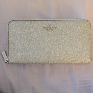 Kate Spade silver glitter wallet brand new
